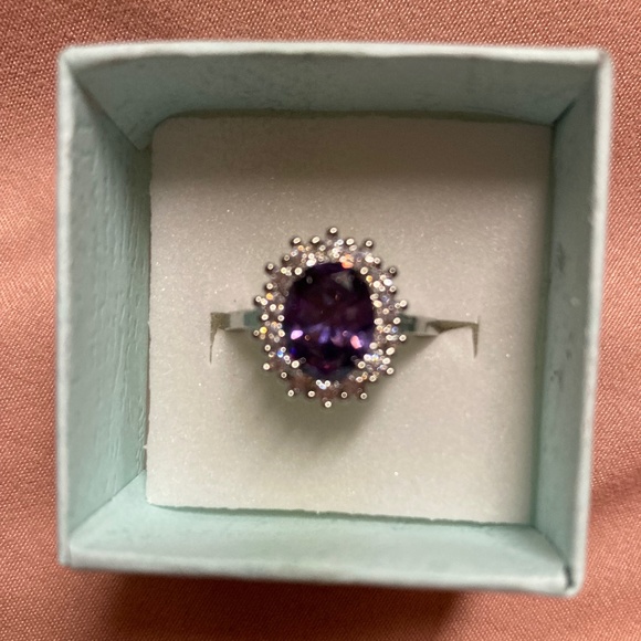 NWOT Sterling Silver 925 Amethyst Ring - Picture 1 of 4